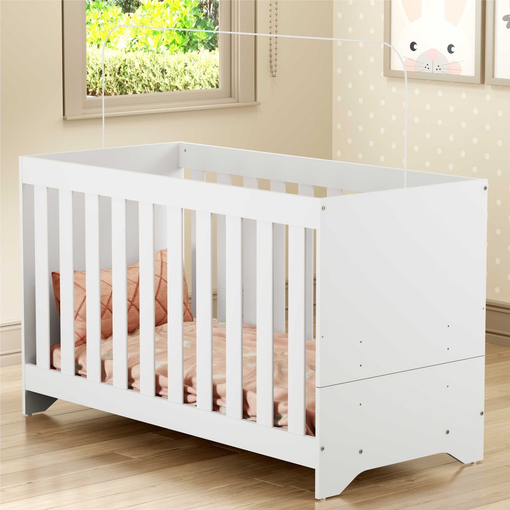 Cuna Elsa + Colchón 3 en 1 Mini Cama, Sofá Color Blanco