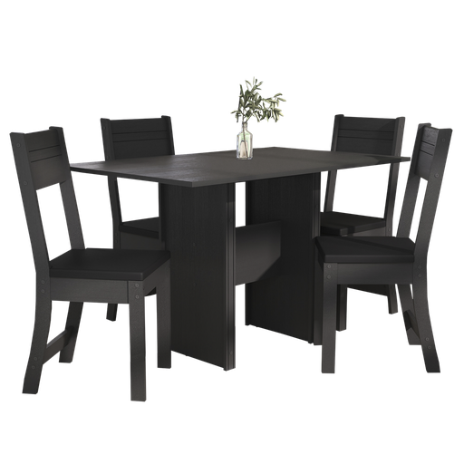 Juego de Comedor Siena 4 Puestos Color Negro